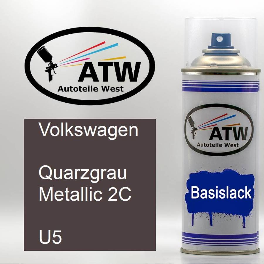 Volkswagen, Quarzgrau Metallic 2C, U5: 400ml Sprühdose, von ATW Autoteile West.